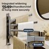 Drill Free Towel Bar Swivel Rack, 180 Degree Rotating Design, Wall Mounted Space Rack for Bathroom Aluminum Swing Holder, Anti-slip Organizer Kitchen