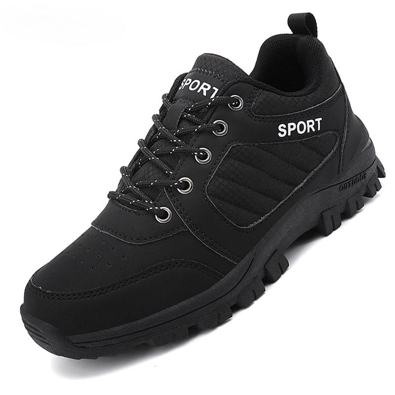 Anti-slip Hiking Shoes for Women Breathable Casual Trainers PU Leather Wear-resistant Outdoor Sneakers for Camping Trekking
