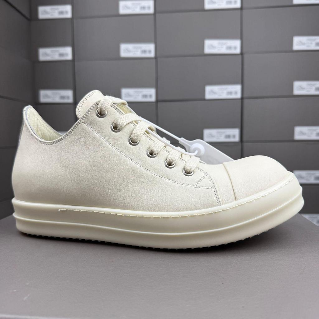 Herren Dark Vollnarbenleder Low-Top Skate-Schuhe - Unisex Klassisch & Trendig
