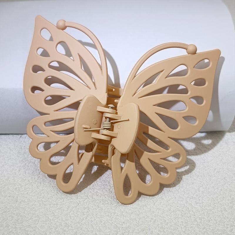 9cm Sweet Women Girl Young Fashion Gift Back Head Clip Hairpin Candy Color Single Layer Hollow Wing Antennae Butterfly Hair Claw