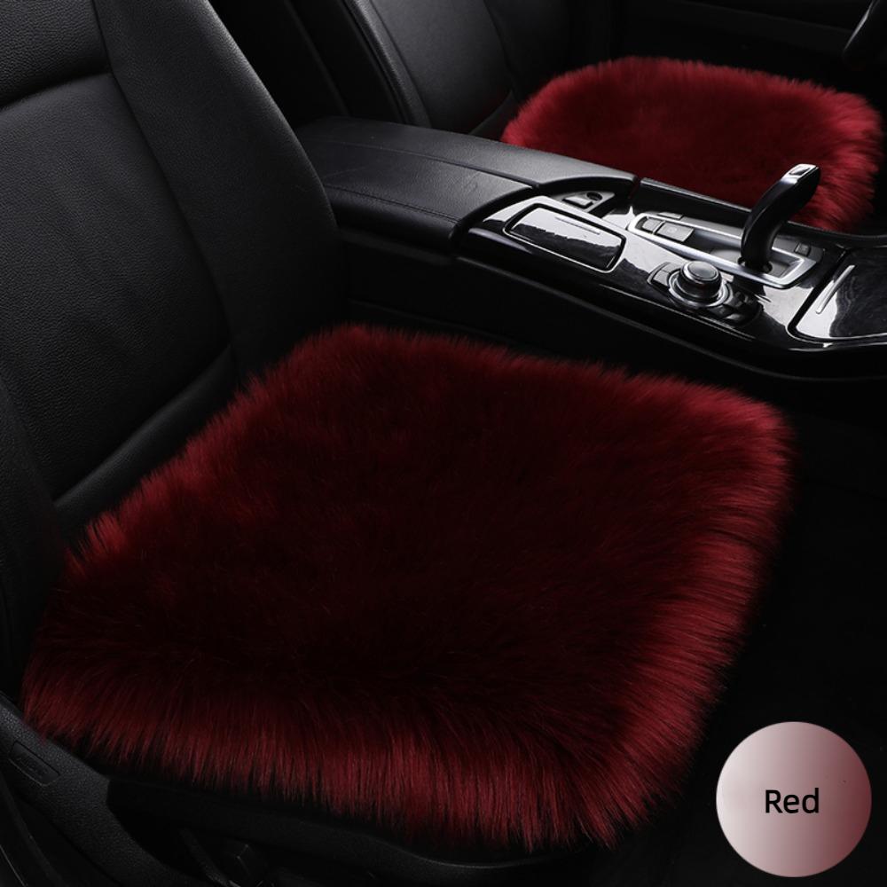 Car Accessories Long Plush Car Seat Cover Automotive Interior Warm Car Seat Cushion Washable Thick Square Cushion Car