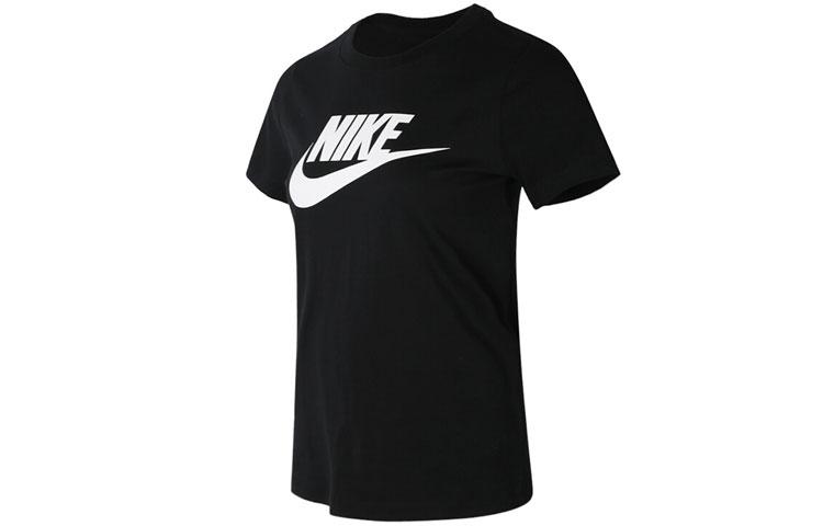 Nike Women ss Retro Logo Print Crewneck Casual T-Shirt Black AT2784-010 S