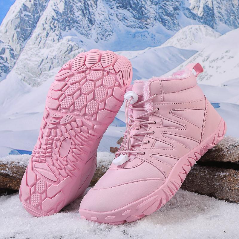 Fashion New Winter Women's Boots Outdoor Couple Hiking Shoes Casual Boots New Snow Boots, Plush Nude Boots Comfortable 2024 New Zapatos