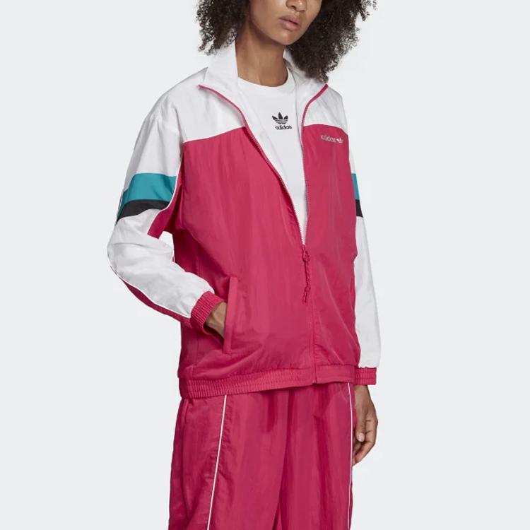 adidas Originals Trefoil Tech TT Color Block Trainingsjacke Damenjacken Magenta GC8784