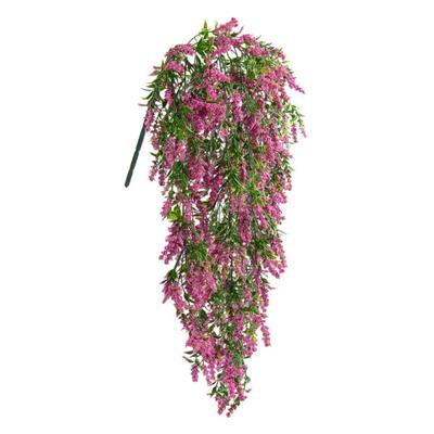 Artificial Lavender Flower UV Resistant Hanging Lavender Garland Fake Greenery Vines Plants for Indoor Oudoor Garden Porch Home Party Wedding Decor