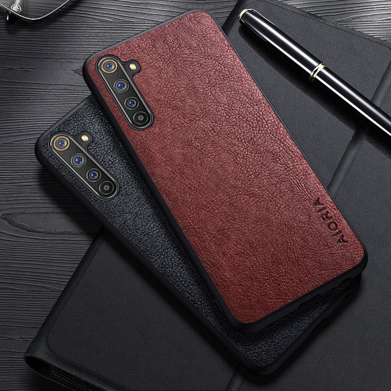 

Case For Realme 6 Pro 6i Simple Design Luxury Leather Business Cover For Realme 6S Case