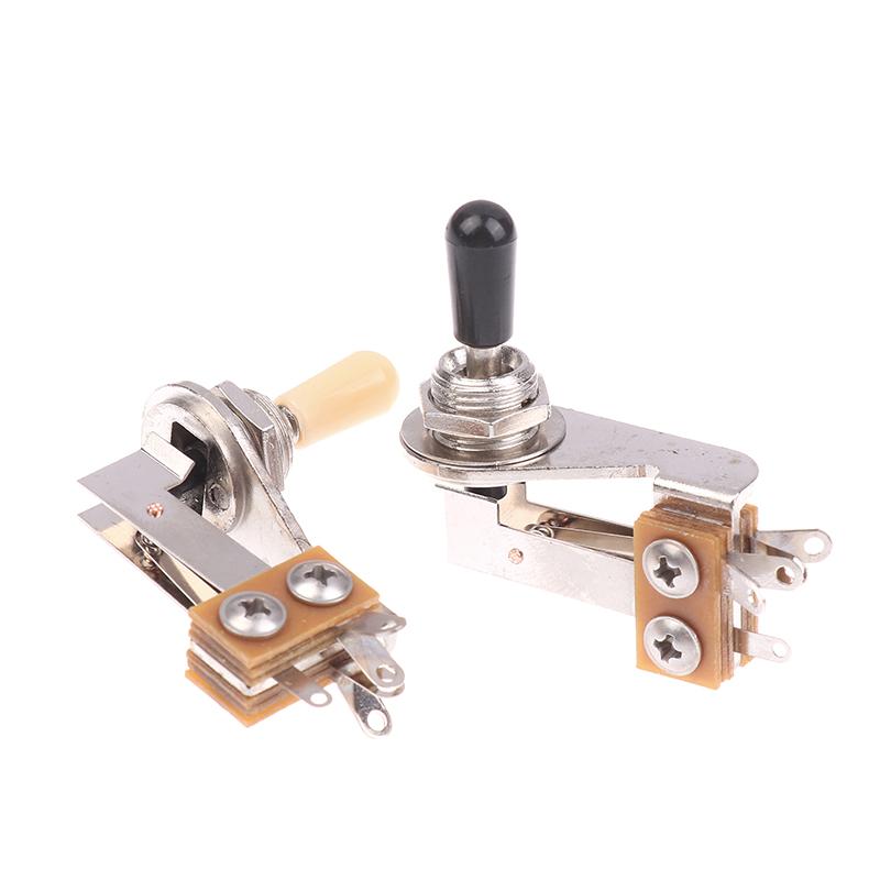 L-Type 3 Way Toggle Switch Right Angle L-Shaped Electric Guitar Pickup Selector Switch With Black/ Yellow/ White Plastic Cap