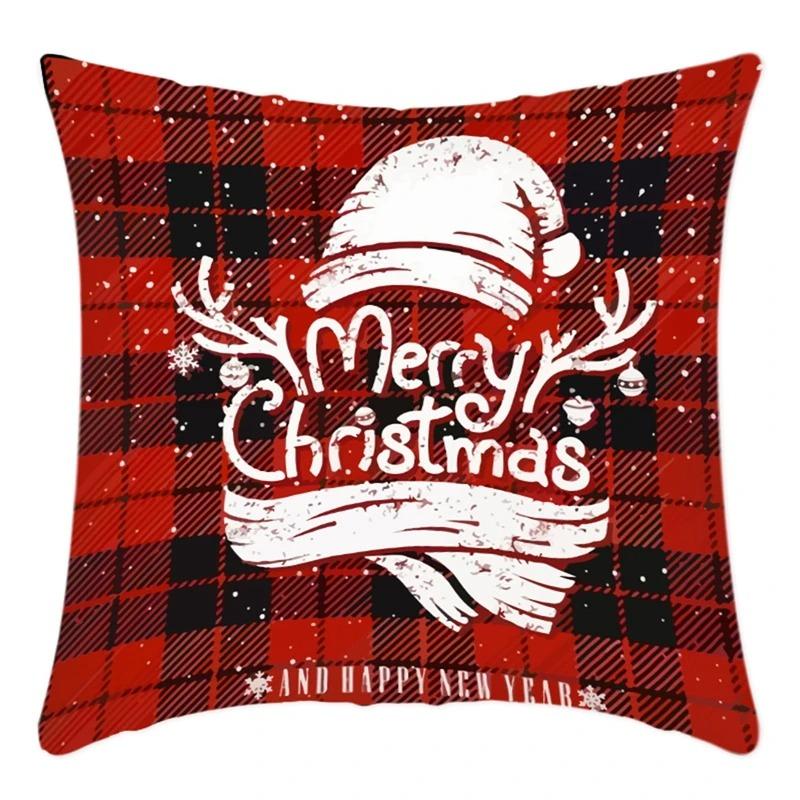 Merry Christmas Pillowcase 45X45Cm Throw Pillowcase Winter Christmas Decorations Home Tree Deer Sofa Cushion Cover New Year