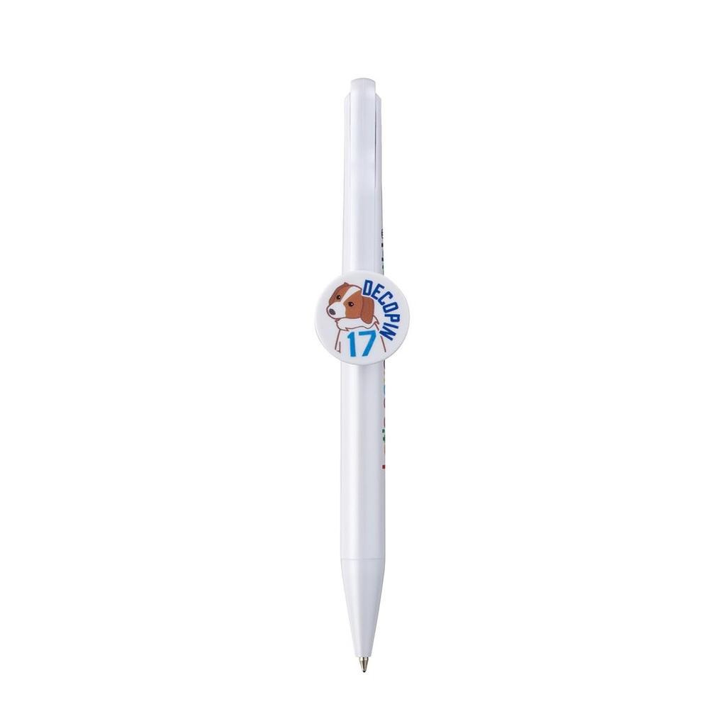 Sekisei Decopin Ballpoint Pen 0.7mm Black Ink Retractable Lightweight DP-8333-00 Cute Dog Character Japanese Stationery