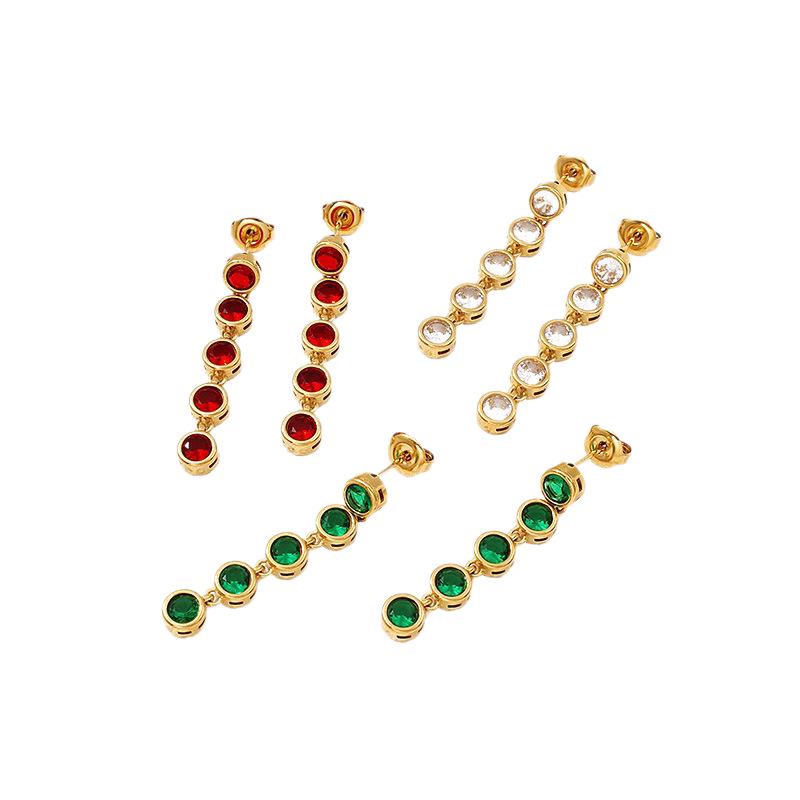 Elegant Zircon Long Earrings - Light Luxury, Versatile Fashion for Women