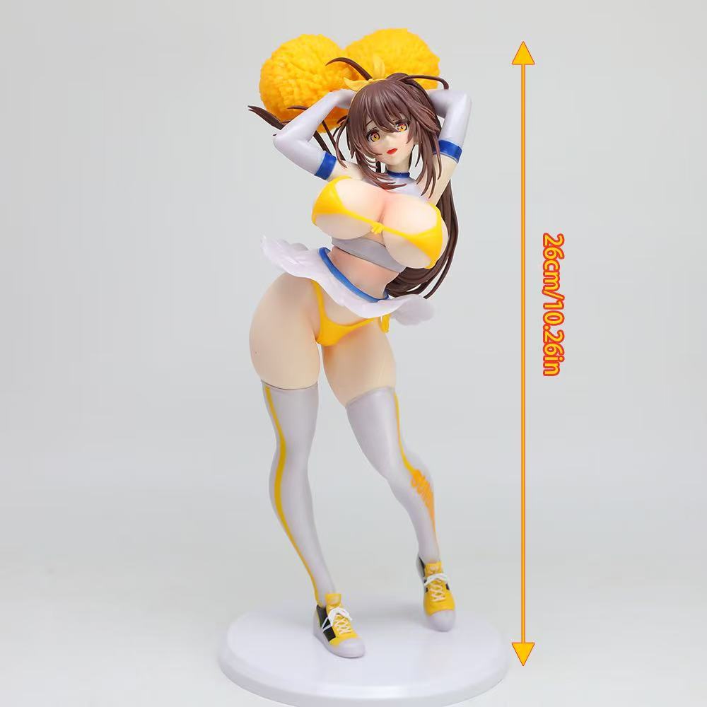 Anime Cheerleader Mädchen Figur Gelbes Cheerleading Outfit PVC Modell Spielzeug Schreibtischornament Chassis Dekoration Für Anime Sammler Geschenk