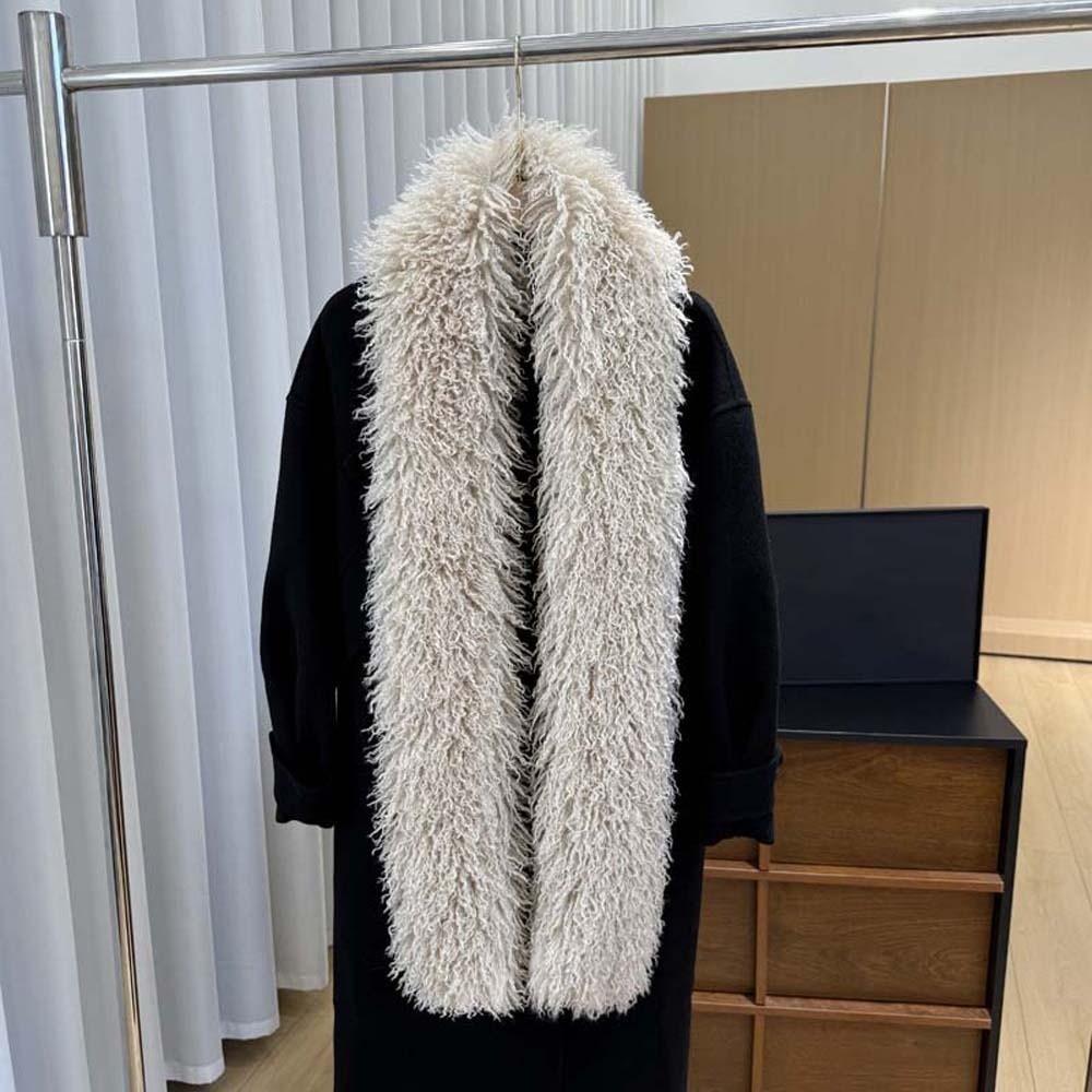 Soft Faux Fur Scarf Thick Curly Fur Wrap Shaggy Warm Stole Fluffy Winter Shawl Winter Vacation