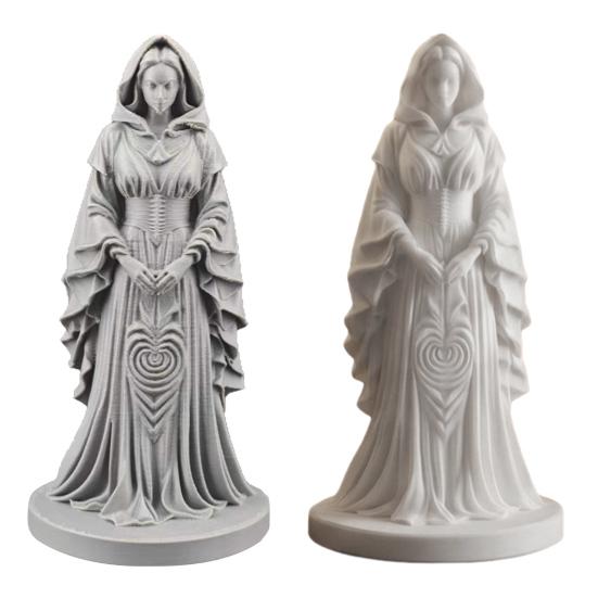 3D Printed Witch Statue, European Style Mysterious Witch Figurine with Fine Texture & Stable Base, Compact Desktop Ornament for Study Bedroom