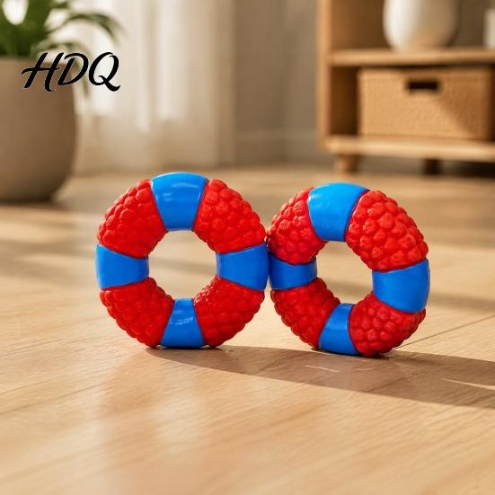 Latex Chew Toys Lifebuoy Ring Dog Toy Squeaky Teeth Durable Interactive Cleaning Toy for Aggressive Chewers Pet Training Gifts Birthday