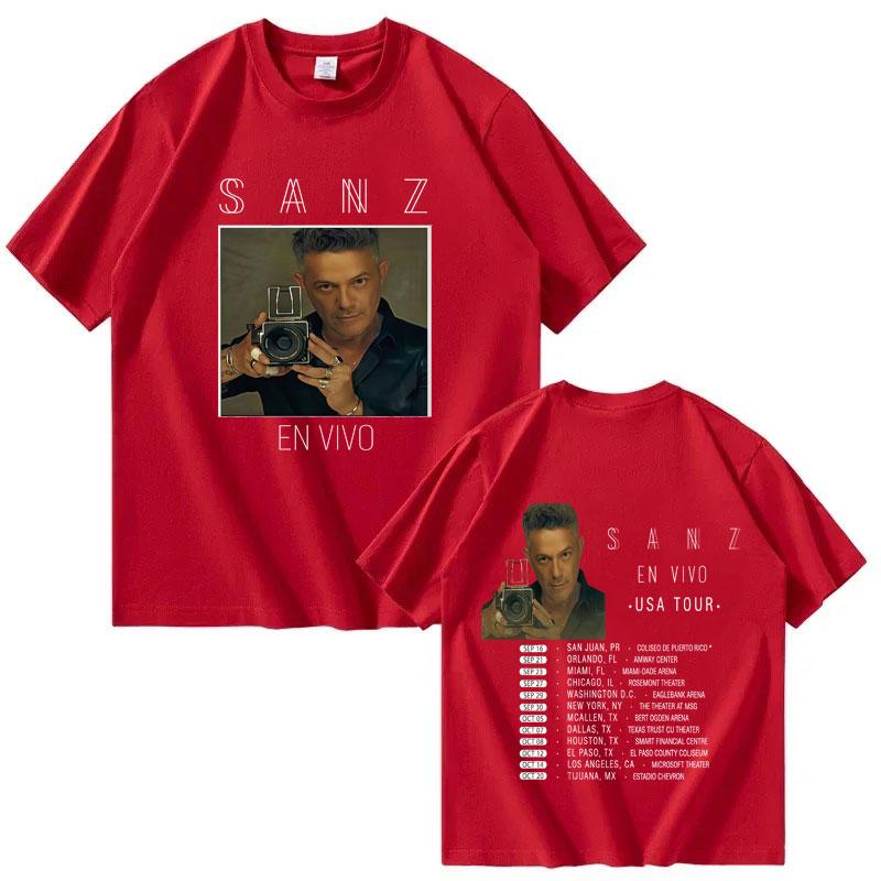 Im Jahr 2025 ist das meistverkaufte Tour-T-Shirt des Sängers Alejandro Sanz ein Sommer-Print aus 100 % reiner Baumwolle für Unisex und Damen.