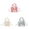 Acrylic Butterfly Knot Tote Bag With Pearl Weaving For Casual Daily Use