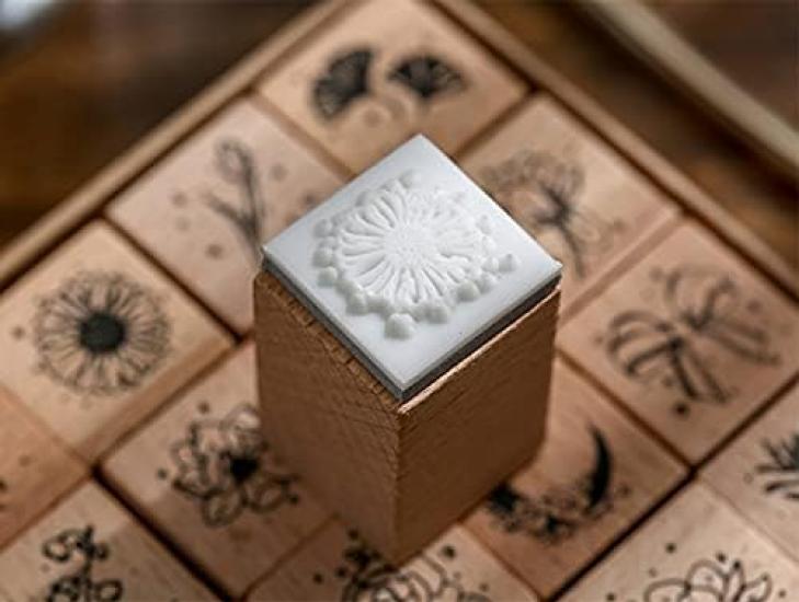 MissOrange Wooden Rubber Stamp Creative Stamp Set for Craft and Set, Moon, Flower, Leaf, Bowknot, Cards, Scrapbooking, Planners, 16-Piece Set, M-26