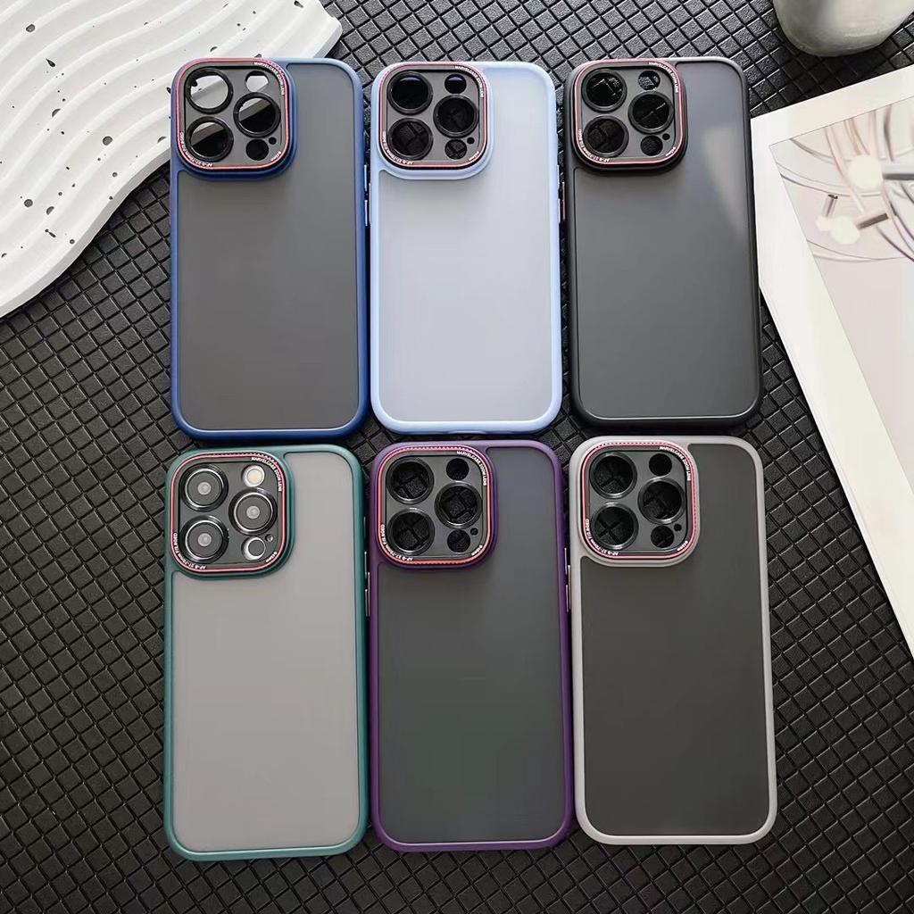 Applicable To iPhone15promax Lycra Matte All-inclusive Metal Goggles Mobile Phone Case Apple 14 Anti-drop Protective Case