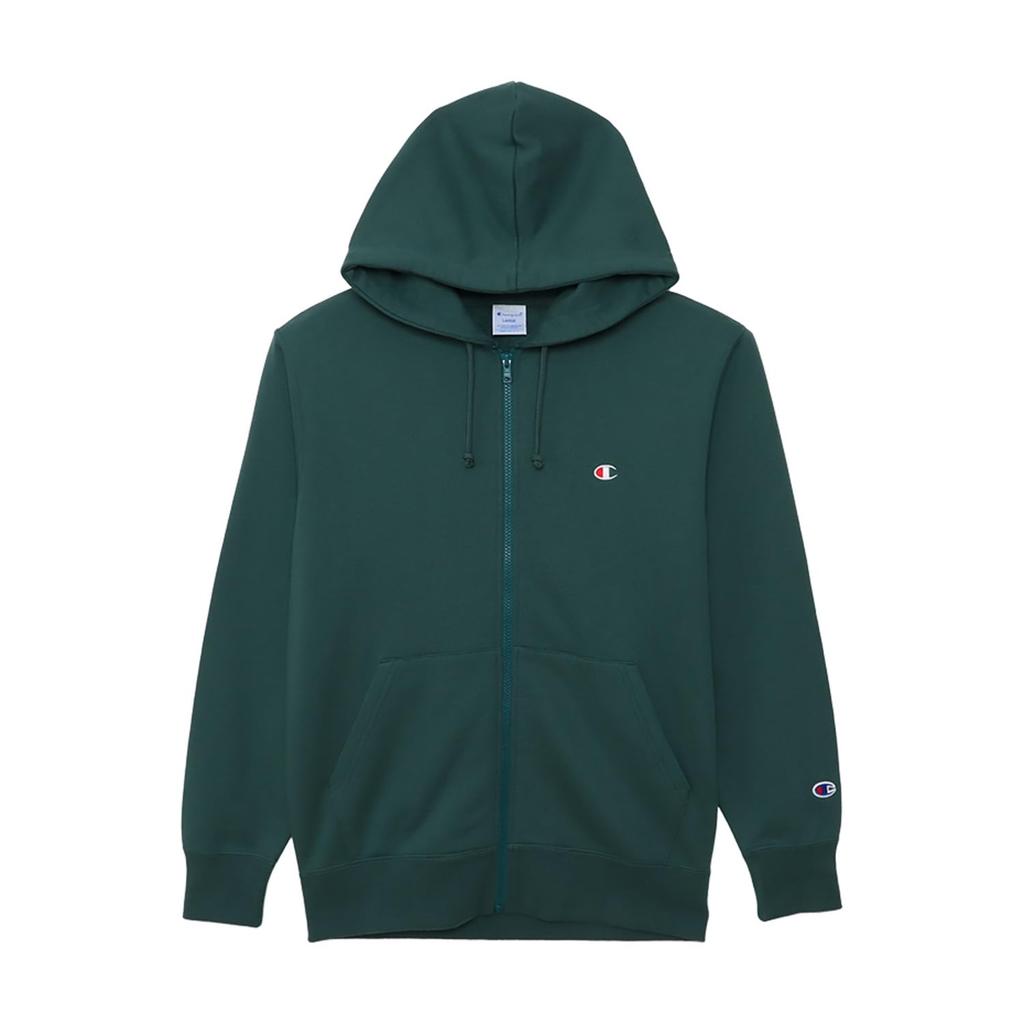 Champion Long Sleeve Cotton USA Fleece Hoodie with Embroidered Logo and Zip Deep Green Men's Hoodie, C3-W104/C3-W104L/C3-W104Z/C3-Y137/C3-Y137L,