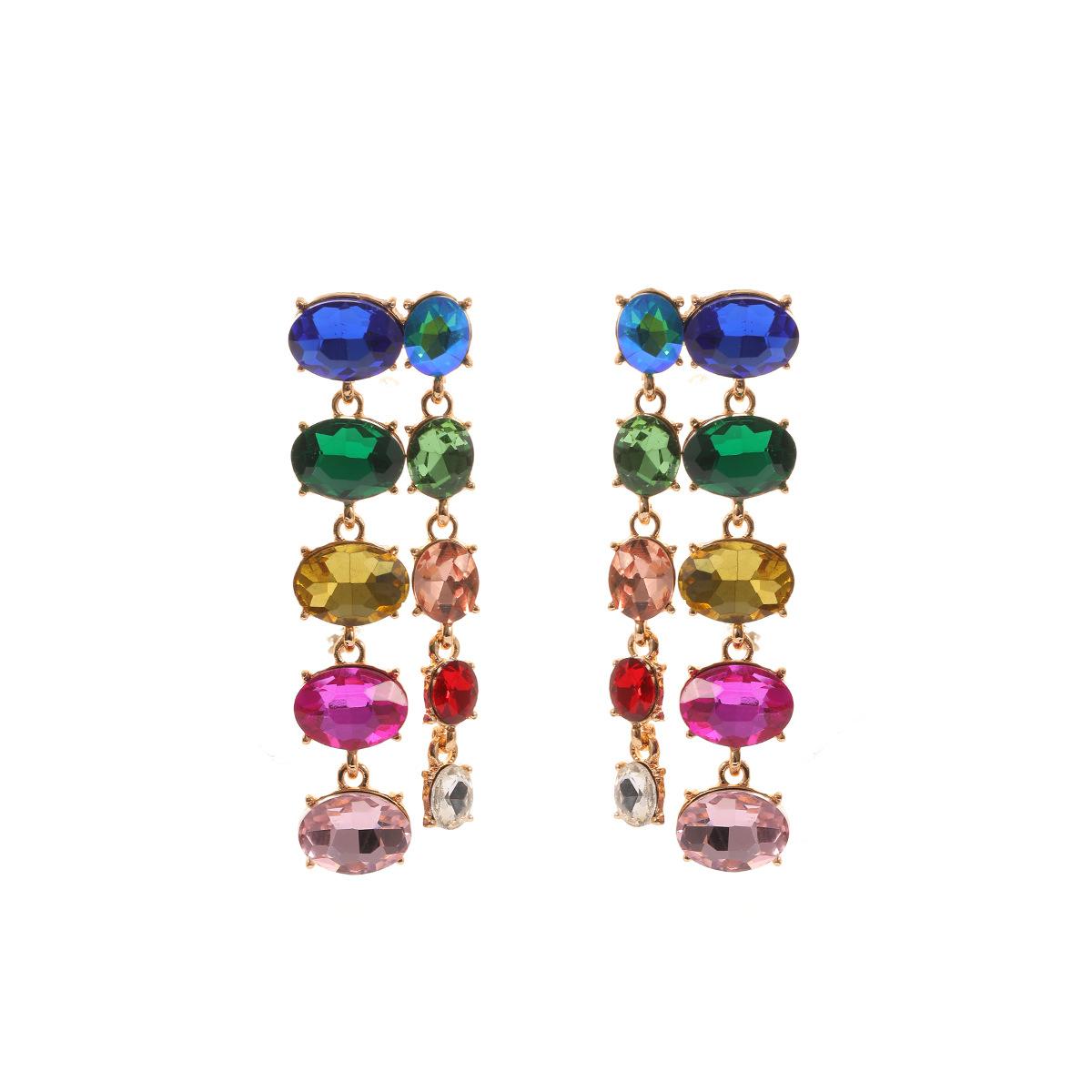 Colorful Multi Layer Chain Earrings Tassel Fashion Ear Jewelry for Women