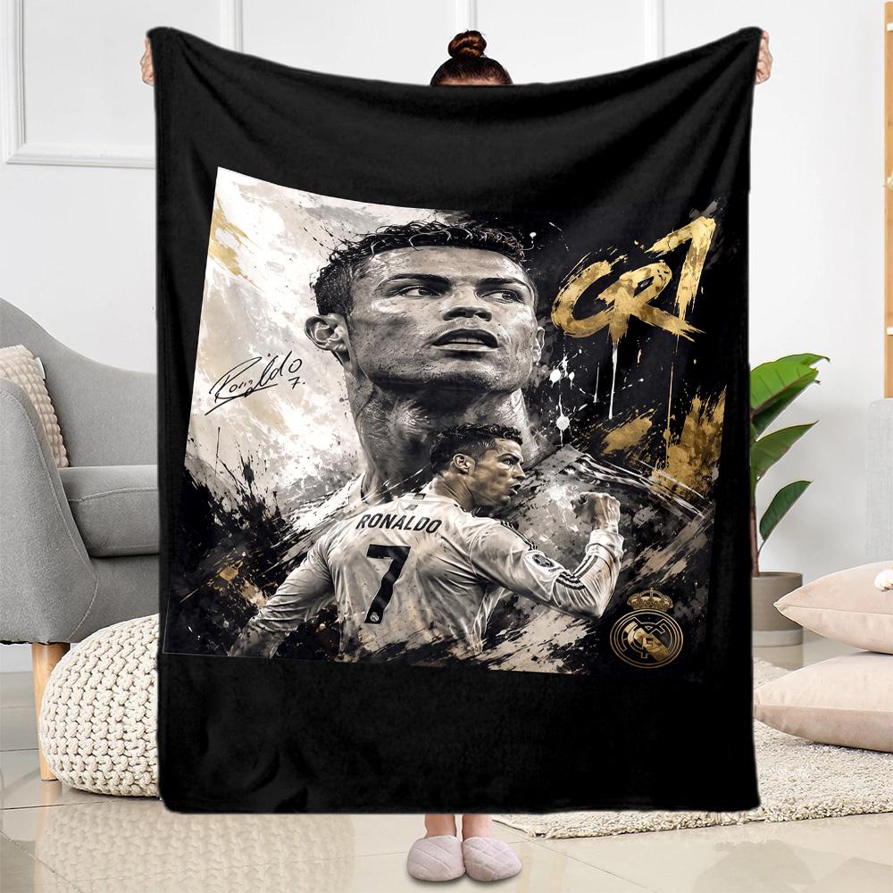 Ronaldo's Legacy Soccer Blanket Soft & Cozy Great for Seaside Livingroom Bed All-Season Use Modern Suitable for Gifting Relatives and Friends