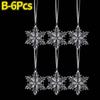Clear Crystal Snowflake Icicle Pendants Acrylic Christmas Tree Ornaments Holiday New Year Home Party Hanging Decoration Supplies
