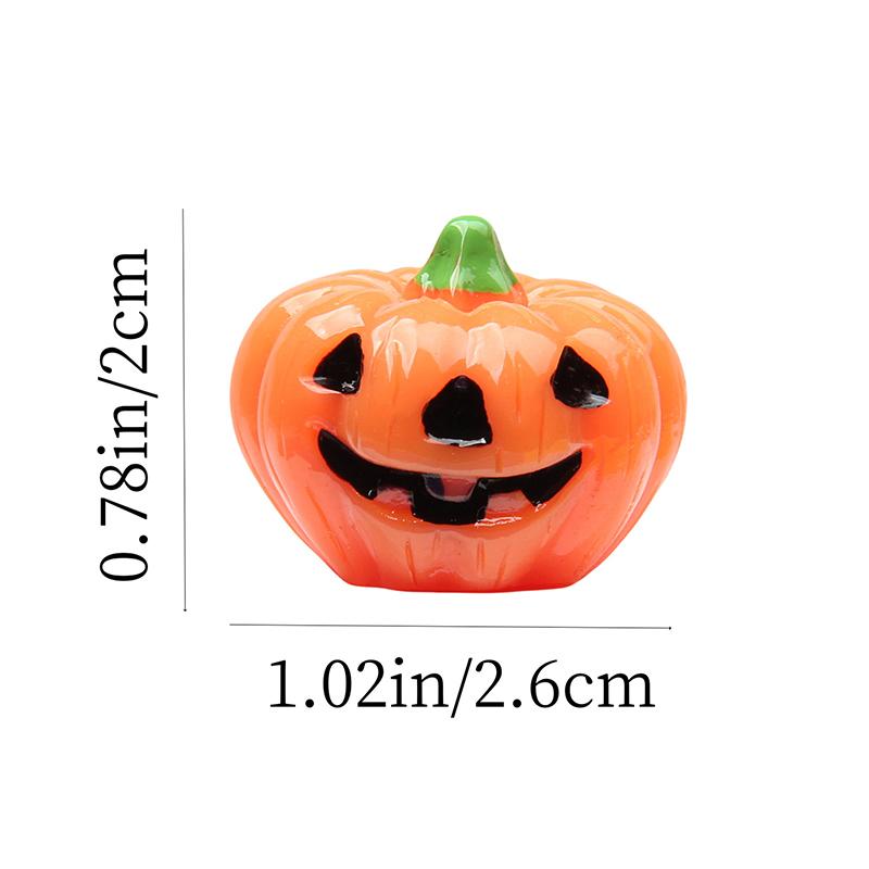 Miniature Halloween Figurines Mini Simulation Halloween Ghost Pumpkin Figurines Home Decoration Festival Diy Resin Craft Gift