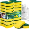 MAQIHAN 18PCS Heavy Duty Scrub Sponge - Dish Scrubber Sponge Non Scratch Double Sided Reusable Cleaning Scouring for Kitchen Dishes, Pots, Pans, Sink