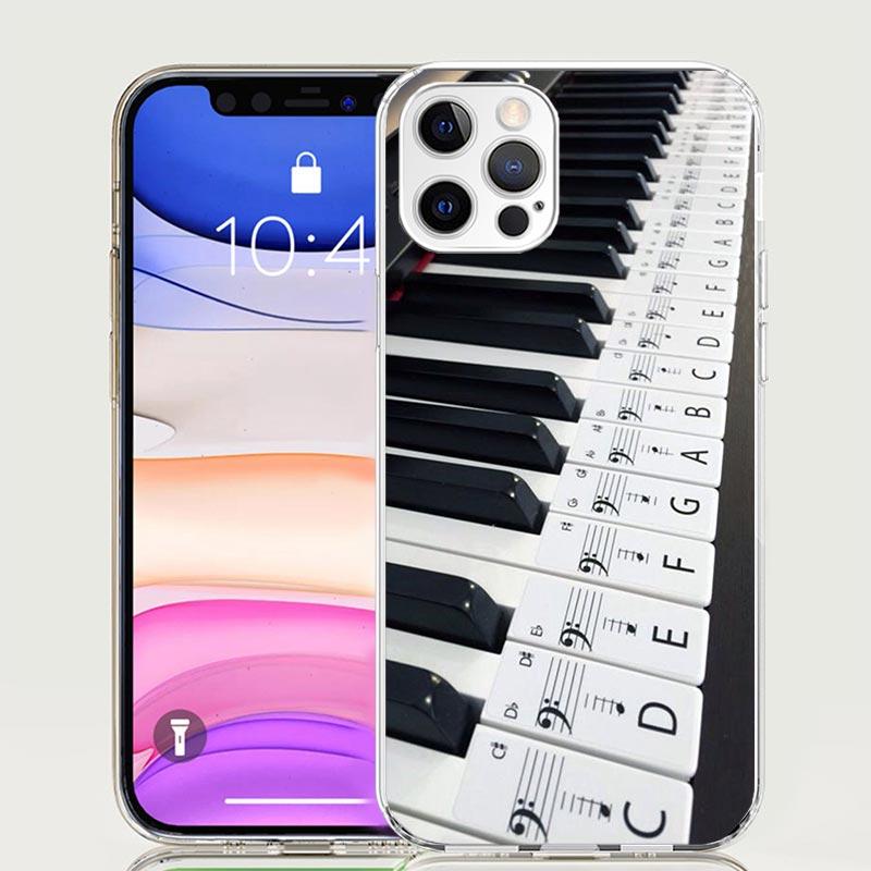 Music Piano Keyboard Phone Case for Apple iPhone 17 Air 16 15 Plus 14 + 13 Mini 12 11 Pro Max 7 8 SE 16Max Soft Shell Cover Coqu