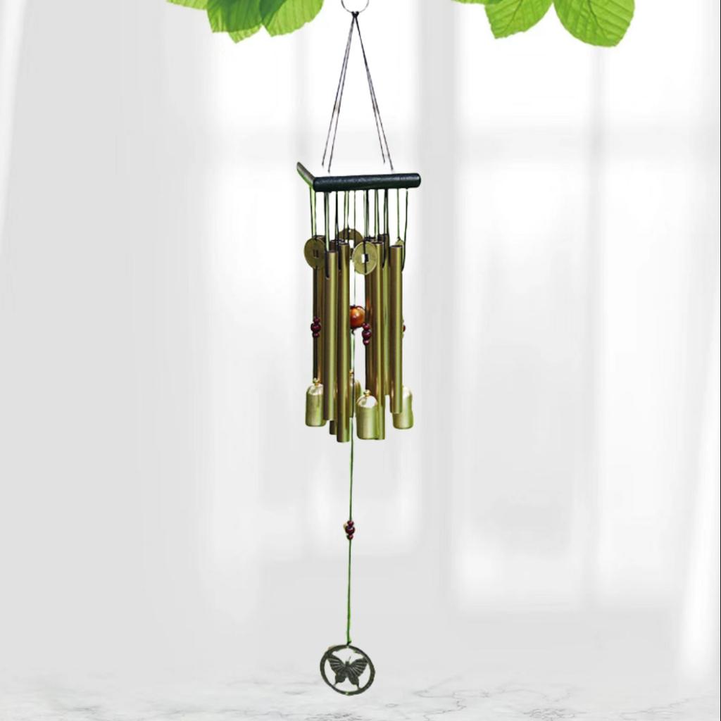 Eight Pipe Wind Chime Wall Ornament Rotating Wall Mount Pendant for Home & Homestay
