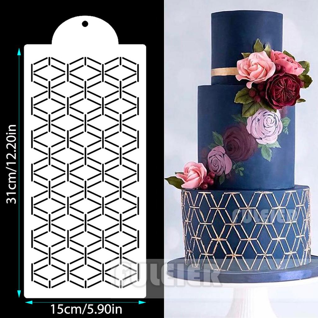 Cake Stencil Fondant Lace Spray Cake Mold Boder Stencils Template Baking Pastry Cake Decoration Tool Pattern Printing Stencil