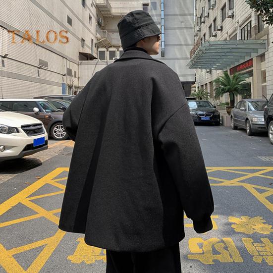 Мужское шерстяное пальто с лацканами — фото 11