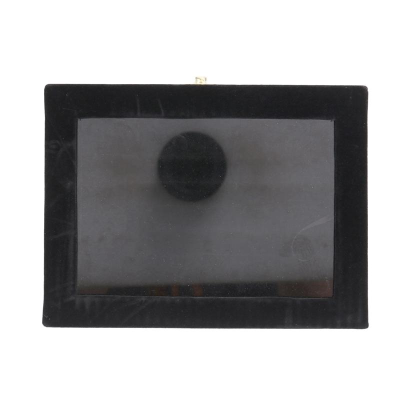 ABWR-5X Velvet Glass Ring Earring Jewelry Display Organizer Box Tray Holder Storage Case, Black