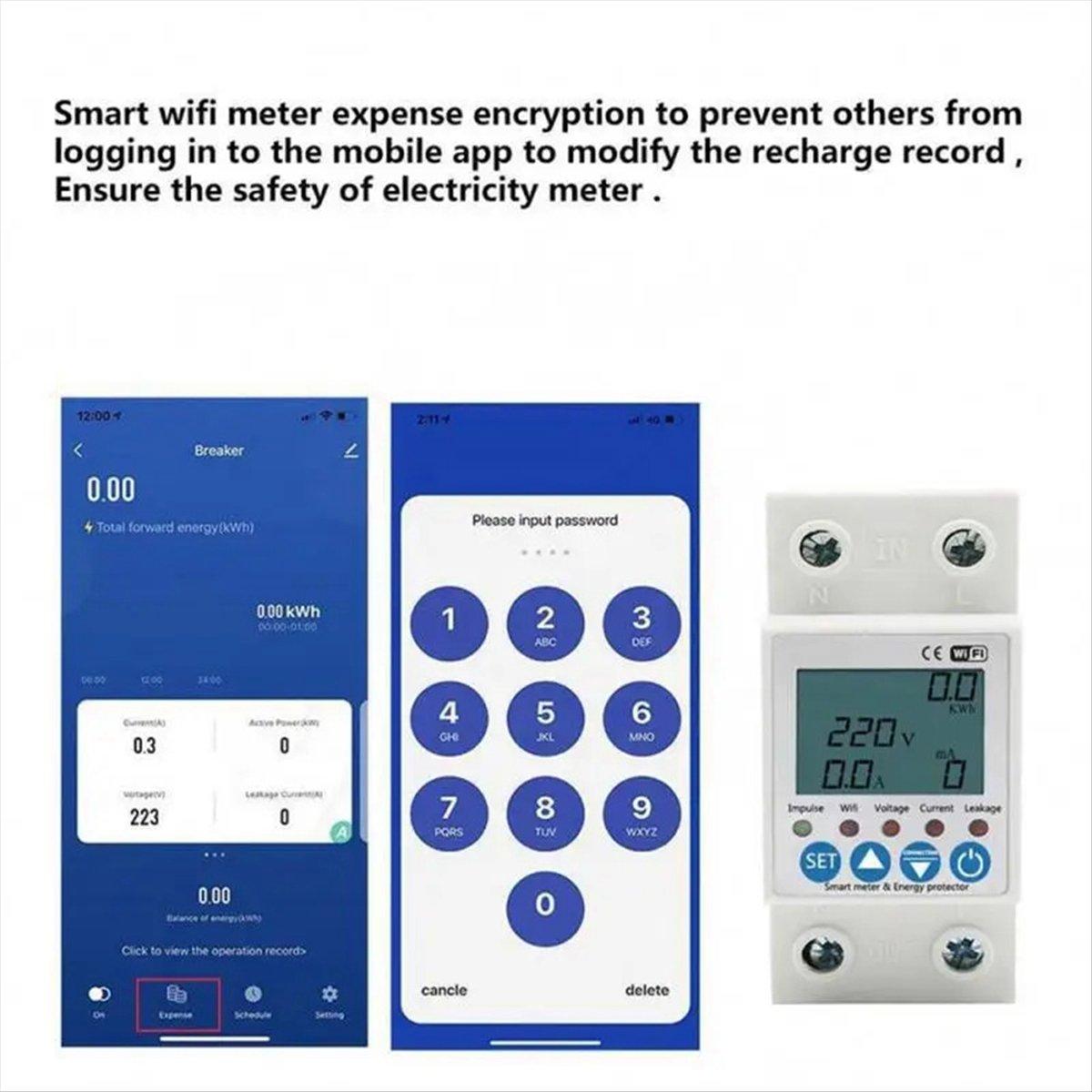 

Graffiti Metering Circuit Breaker 63A Wifi Smartphone Control Switch Leakage Wireless Remote Control Remote Meter China Mainland