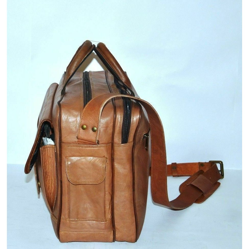 Vintage Briefcase Satchel Soft Leather Laptop Messenger Bag Shoulder Men New