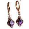 Luxuriöse Trendige Lila Wassertropfen Kristall Hängende Ohrringe für Damen Charme Hochzeit Braut Party Korea Ohrring Schmuck Accessoire Geschenk