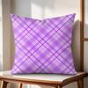 purple diamond pattern Cushion Cover Natural Linen Organic Fabric DoubleSided Printing Couch Pillow Covers Home Decor Gift