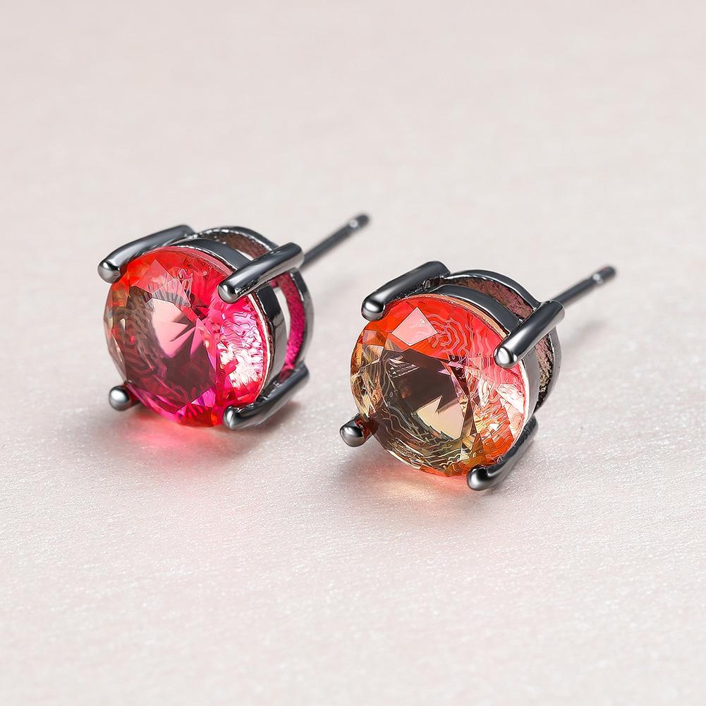 Białe Okrągłe Kolczyki Sztyfty z Diamentami z Czterema Ząbkami dla Kobiet - 8MM Cyrkonia, Modna i Wszechstronna Biżuteria.