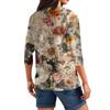 Women's T Shirt Tee Print Button 3/4 Sleeve Tunic Daily Weekend Fashion Basic V- Neck Regular Top