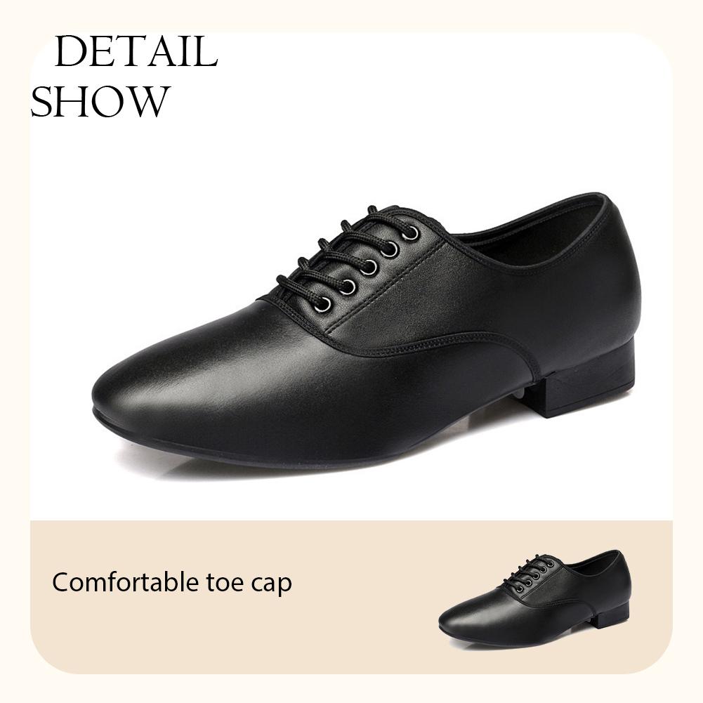 Herren Tanzschuhe aus echtem Leder, internationaler Standard, Tanzparty, Latein, Tango, lateinamerikanischer Tanz, Absatz 2 cm