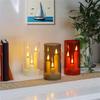 Flameless Candles Flickering LED Tealights Pillar Candle with Clear Cover Warm White Light for Festival Wedding Home Party Decor