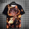 Men T-Shirt Japanese Manga Girl Style Print T-Shirt Fashion Breathable 3D Print