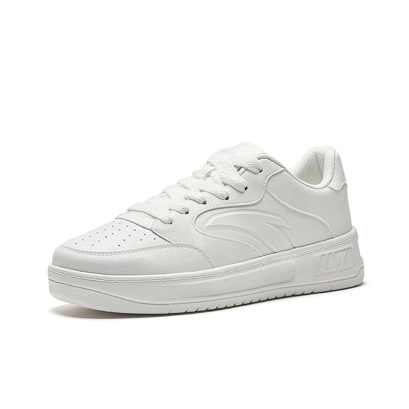 Anta Easy 2 Simple Versatile Height Increasing Wear Resistant Lightweight Non Slip Low Top Skate Shoes Women sneaker Paper-White 922528002Q-3