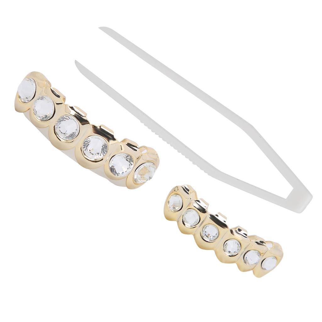 Upper Lower Shining Hip Hop False Teeth Set Halloween Festival Teeth Decoration Brace