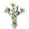 Cross Wreath, Easter Floral Door Hanging, Modern Elegant Home Decor