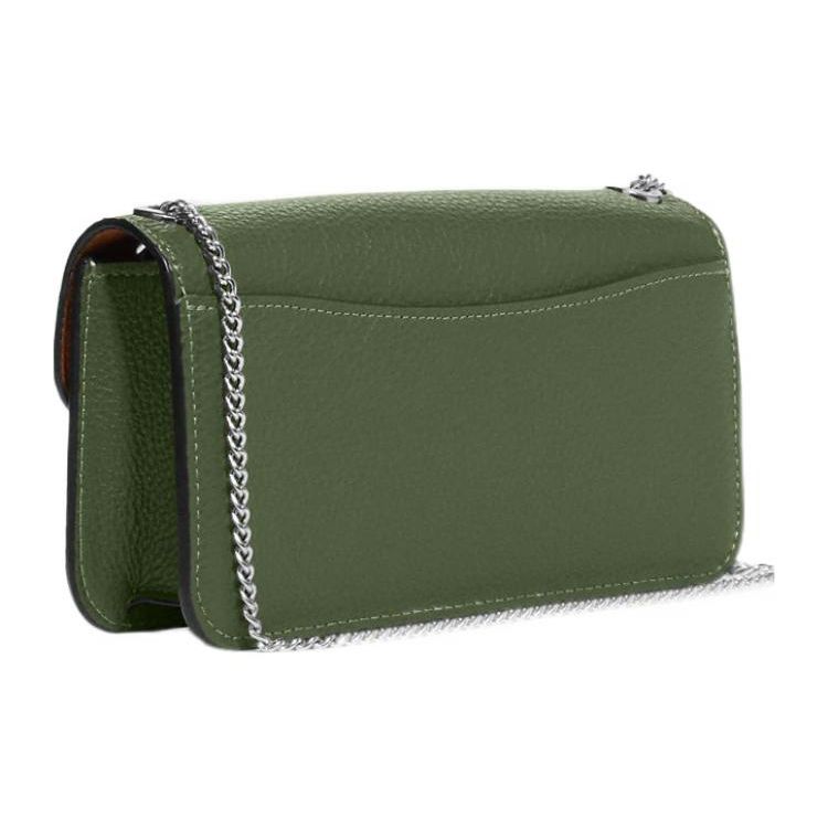 Coach Morgan 20 Snap Closure Pebble Leather Shoulder Crossbody Bag Small Women Bags Olive-Green CF488-SVDSG