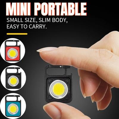 Mini Flashlight COB LED Super Bright Light Keychain Light Portable Outdoor Camping Pocket Lamp With Tail Magnet Corkscrew