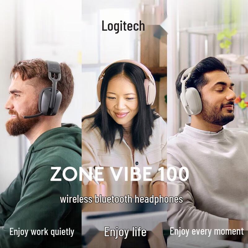 Logitech Zone Vibe 100 Wireless Bluetooth Office Headset