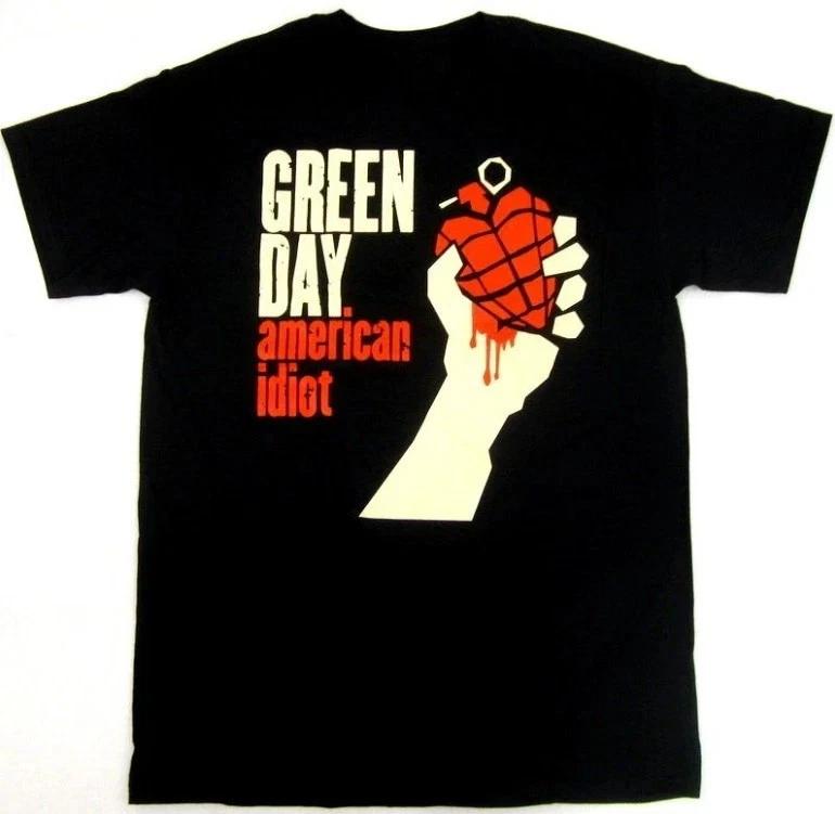 Green American Idiot Shirt Punk Rock Graphic Tee Men’s Black T-Shirt 3XL
