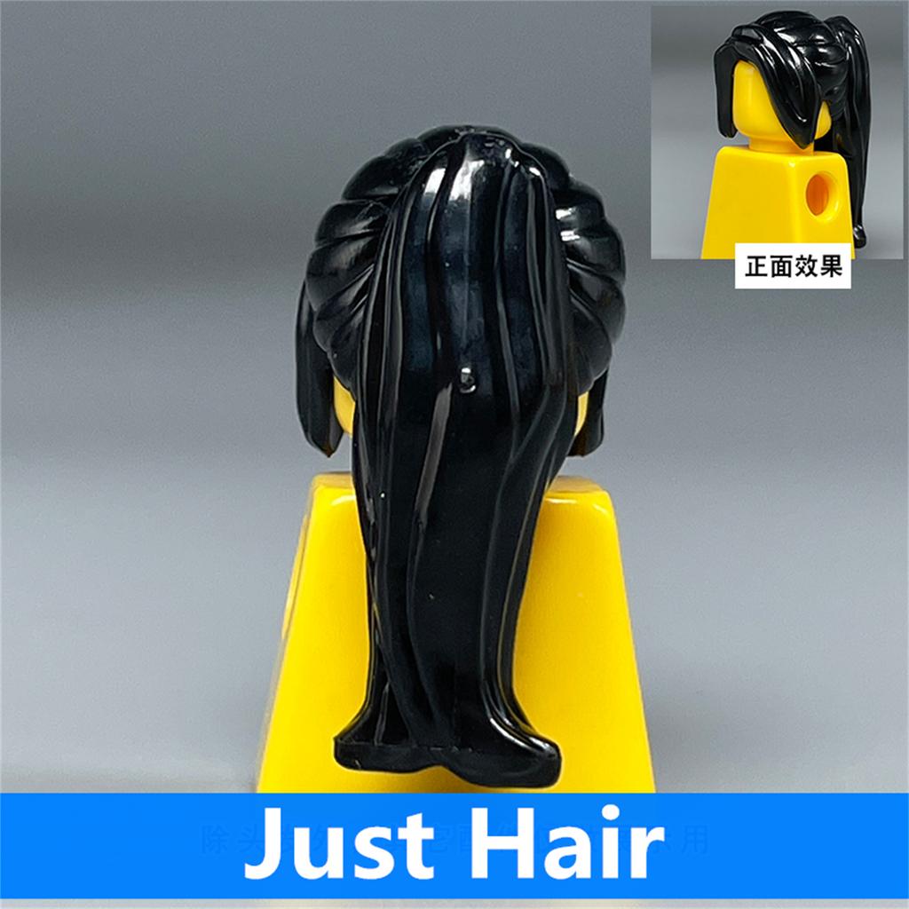 Non-Toxic 10Pcs Moc Bricks Female Children Hairs High Ponytail For 4Cm Figure Wear Head Body Parts Accessories Diy Building Blocks Kids Toys
